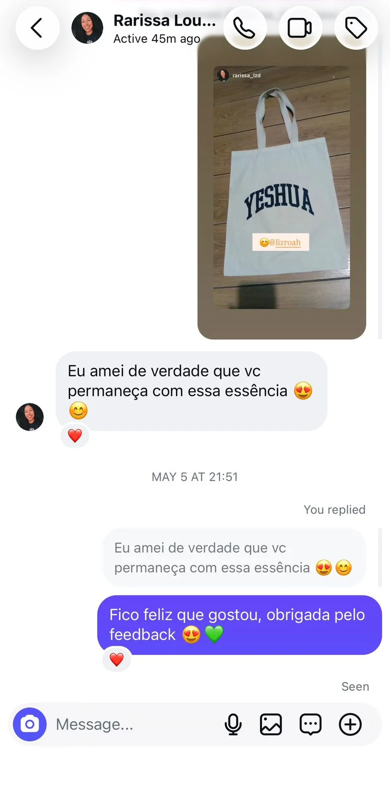Print de cliente Lizroah